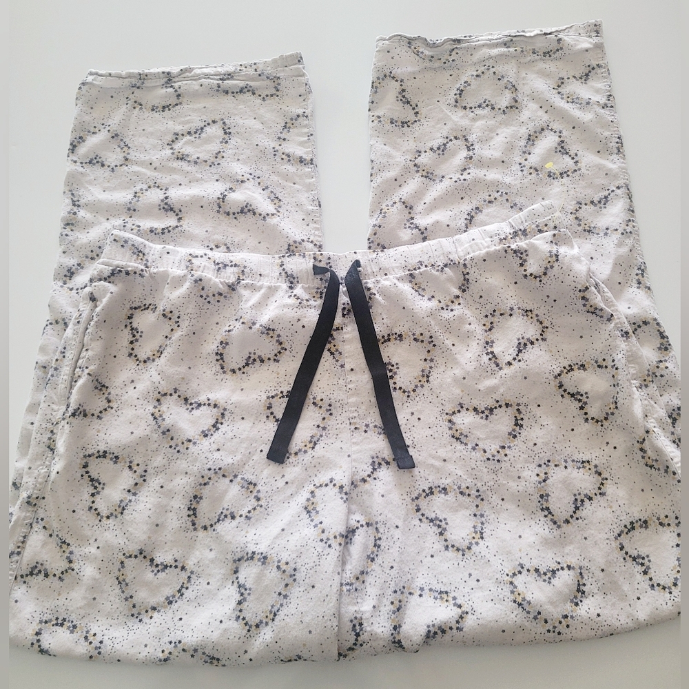 Victoria's Secret Speckled Hearts Flannel Cotton/Modal Pajamas Pants Large - Picture 4 of 16